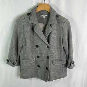 Cabi gray knit French, Terry 3/4 length sleeve jacket blazer